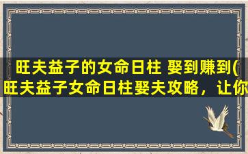 旺夫益子的女命日柱 娶到赚到(旺夫益子女命日柱娶夫攻略，让你稳妥赚到好老公！)